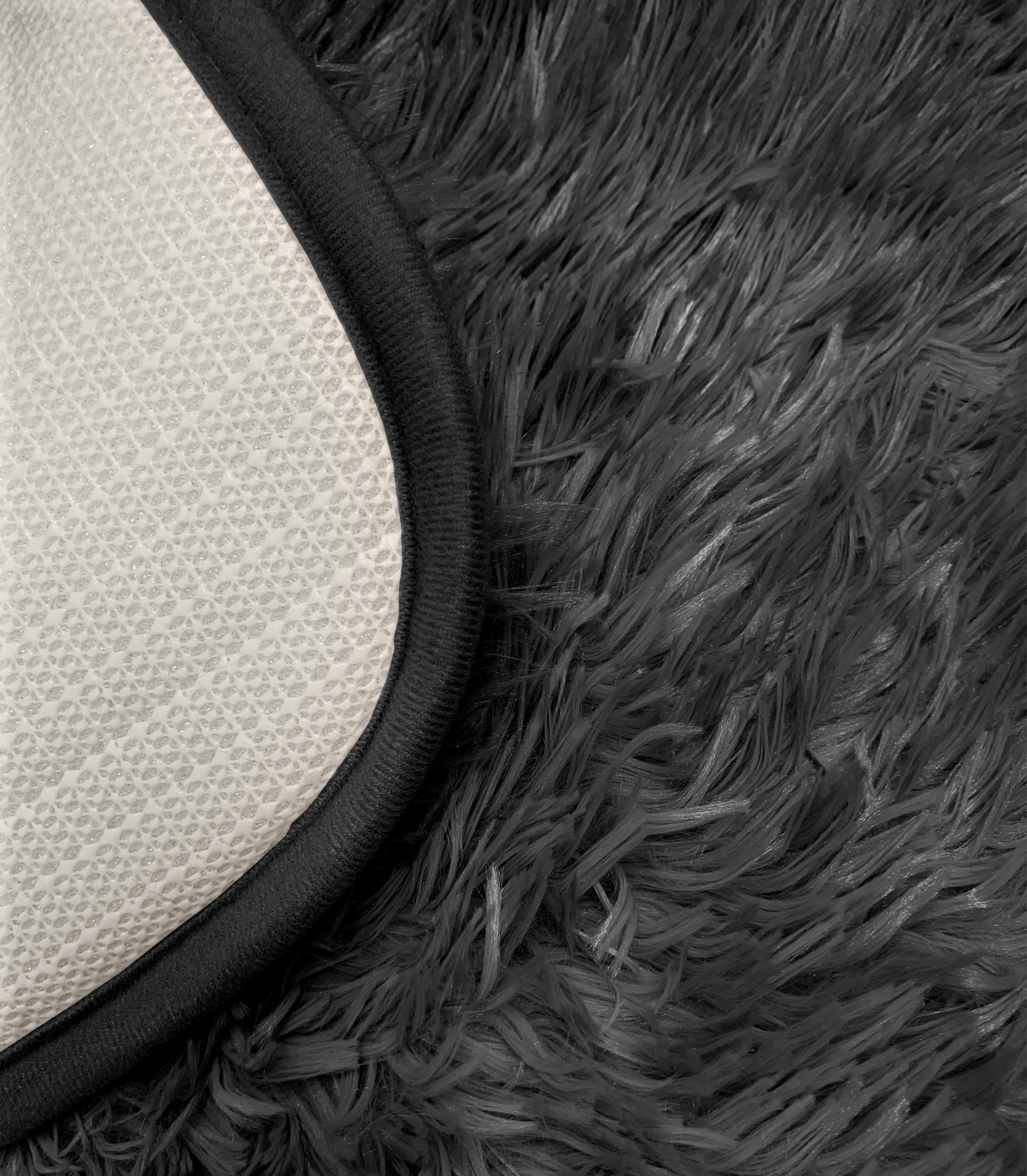 (2 pack) Mainstays Black Fluffy Shag Faux Fur Area Rug, 36 in x 56 in