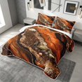 thumbnail image 3 of Erosebridal Black Gold Orange Quilt King, Watercolor Marble King Coverlet Set, 3pcs 1 Bedspread and 2 Pillowcases, 3 of 7
