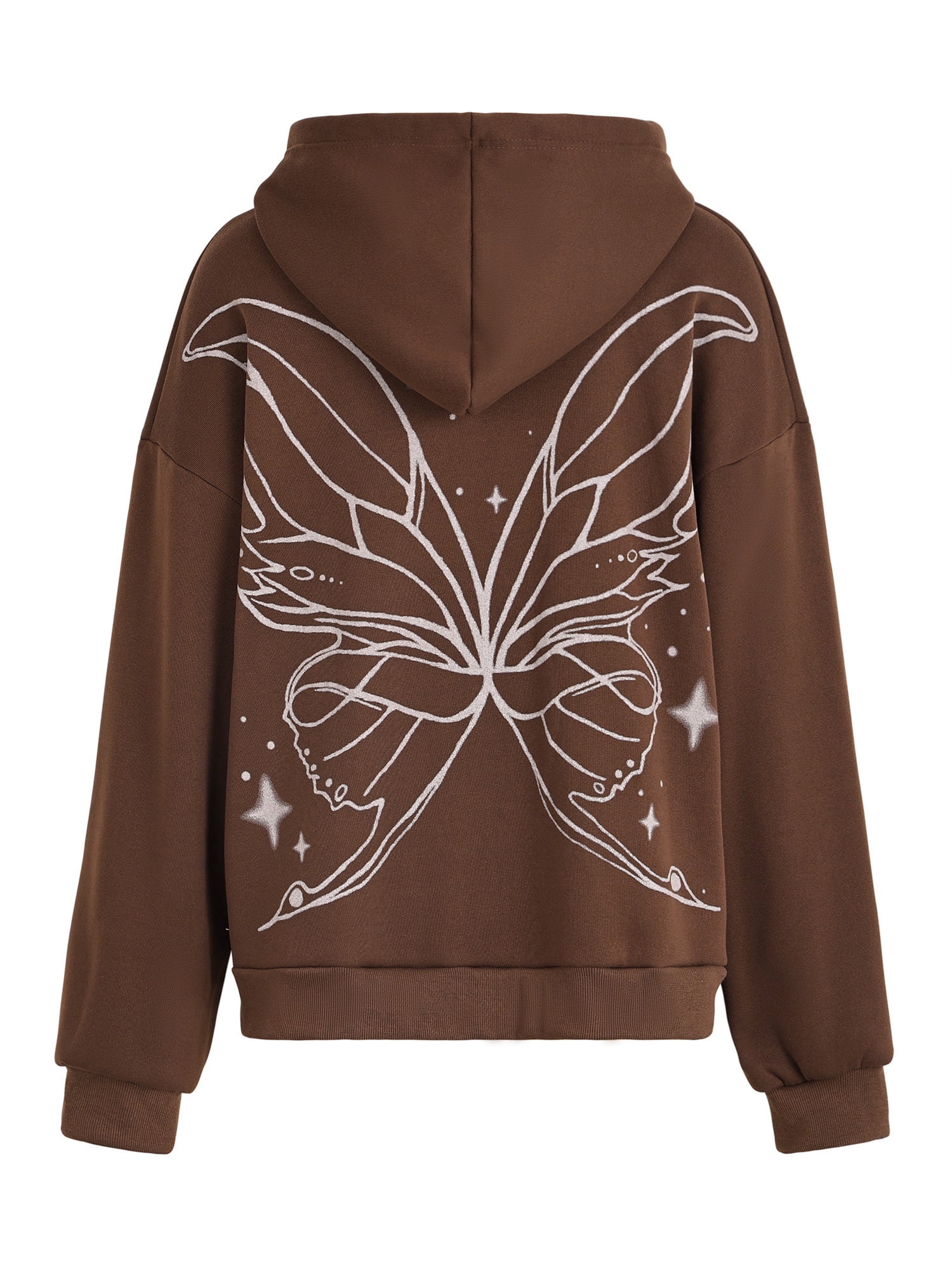 brown butterfly zip up