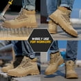 thumbnail image 5 of Steel Toe Boots for Men Indestructible Steel Toe Shoes Breathable High Top Work Boots for Men Lightweight Safety Shoes Non Slip Work Shoes, 5 of 6