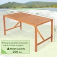 thumbnail image 3 of Costway Patio Rectangular Acacia Wood Dining Table 4-6 Person Outdoor 2" Umbrella Hole, 3 of 8
