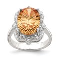 thumbnail image 1 of 925 Sterling Silver Champagne and Clear Color Cubic Zirconia Ring, 1 of 2
