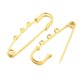 thumbnail image 2 of Stainless Steel Safety Pins with 3 Loop Golden 64x14.6x1.5mm, 2 of 3