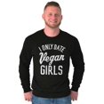 thumbnail image 4 of Date Vegan Girls Funny Vegetarian Gym Men's Big & Tall Long Sleeve Graphic Tee Brisco Brands 2X, 4 of 5