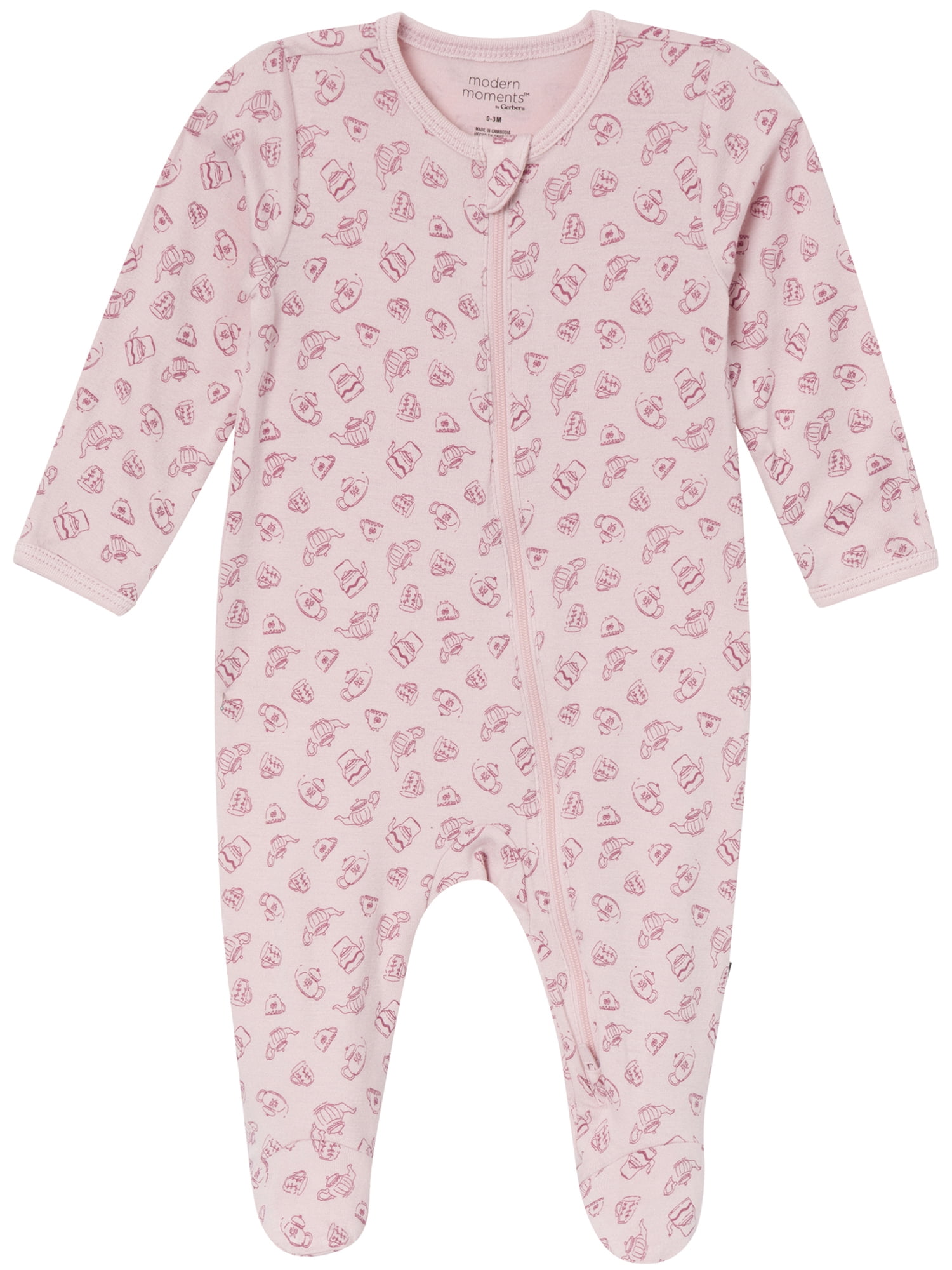 Modern Moments by Gerber Neutral Two-Way Zip Viscose Sleep ´N Play Footed Pajama, 2-Pack, Sizes Newborn - 24 Months