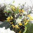 thumbnail image 5 of SAFAVIEH Faux 26 Inch Hydrangea & Spring Blossom Wreath, Yellow/White, 5 of 7