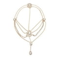 thumbnail image 3 of Unique Bargains 1 Pc Headpiece Faux Diamonds Tassels Head Chain Gold Tone, 3 of 5