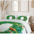 thumbnail image 6 of Ambesonne Christmas Alphabet Duvet Cover Sets, Letter O Letter, 2-King, White Green, 6 of 6