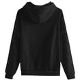 thumbnail image 7 of Homenesgenics 2-Piece Lounge Set Women Solid Color Drawstring Hooded Pocket Long Sleeved Pants Hooded Set Black S, 7 of 7