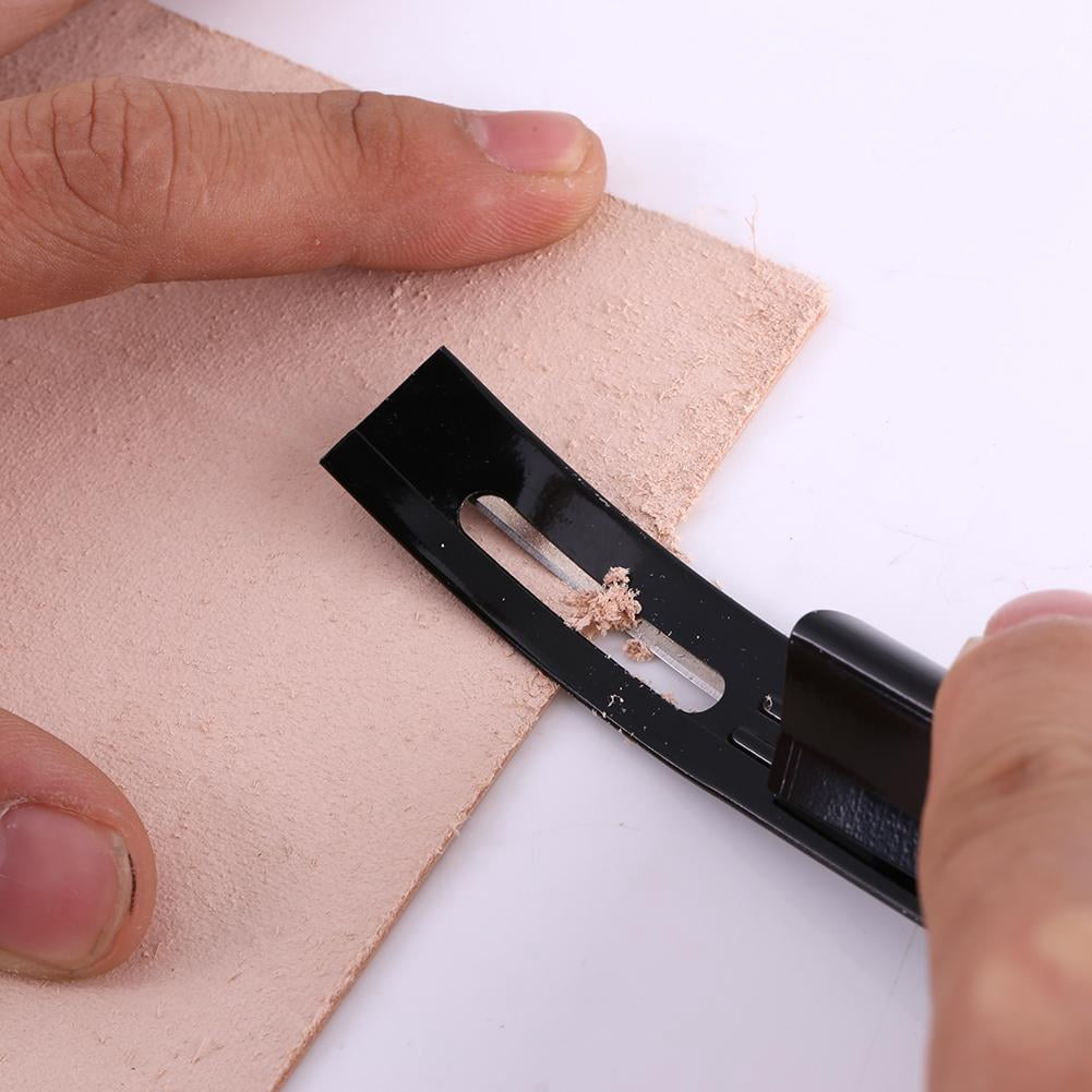 Metal Super Leather Skiver + Safety Beveler, Handmade Cutting Tool Kits with 6 Pieces Replaceable Skiver Blades for Leather Craft DIY Hobby
