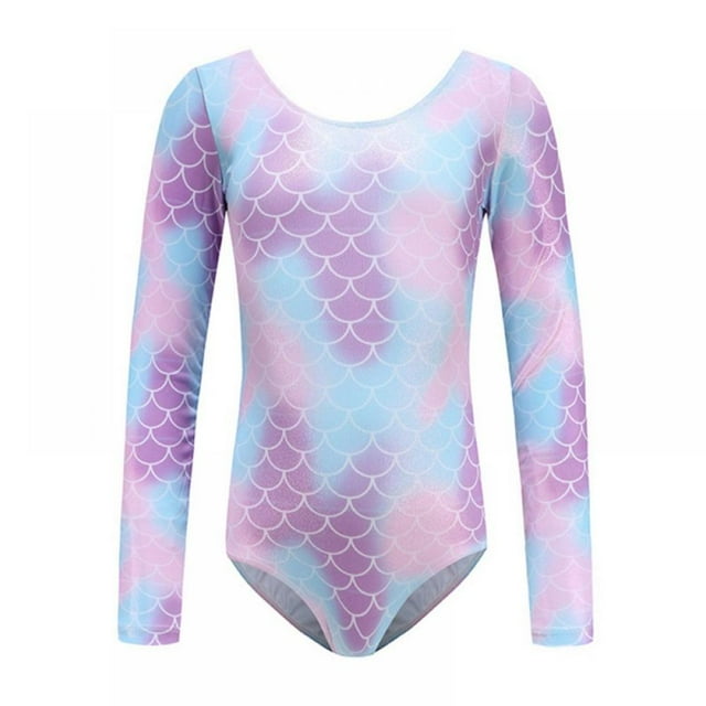Xmarks Girls Tie Dye Long Sleeve Leotard for Ballet Dance Gymnastics
