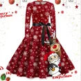 thumbnail image 2 of Vestido de Navidad de manga larga para mujer, traje de Swing, Pinup, Vintage, estampado gótico, Rockabilly, Navidad, Año Nuevo, invierno, 2023, 2 of 5