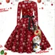 thumbnail image 2 of Vestido de Navidad de manga larga para mujer, traje de Swing, Pinup, Vintage, estampado gótico, Rockabilly, Navidad, Año Nuevo, invierno, 2023, 2 of 5