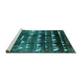 thumbnail image 2 of Ahgly Company Machine Washable Indoor Round Solid Turquoise Blue Modern Area Rugs, 4' Round, 2 of 4