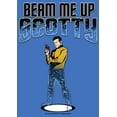 thumbnail image 2 of Men's Star Trek Cartoon Kirk Beam Me Up Scotty Transporter  Pull Over Hoodie Royal Blue X Large, 2 of 4