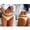 Beige, variant on Women's Thong Panties Seamless Mid Waist Solid Color Hollow Out Active Yoga Daily Use