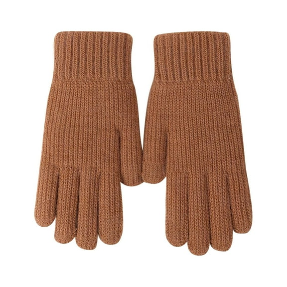 Honeeladyy Winter Women Touch Screen Glove , Women's Winter Screen Knit Warm Lining Three Finger Double Touchable Screen SMS Fingertip Design Mittens