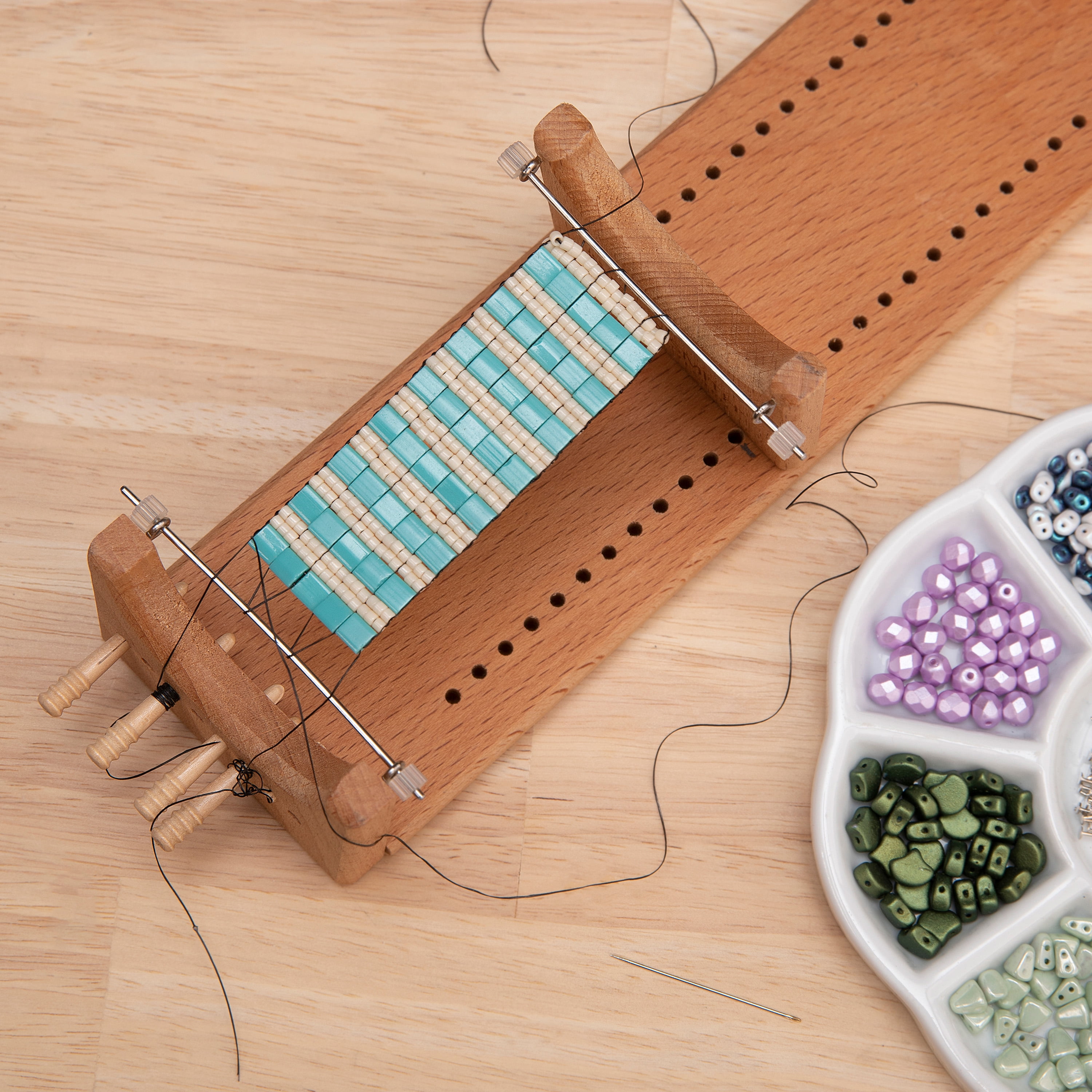 The Beadsmith Little Ricky Beading Loom Kit, Compact Two-Warp Design for Necklaces and Bracelets