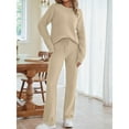 thumbnail image 3 of GZWYHT Sets for Women Lounge Sets for Women Womens Fuzzy Fleece Long Sleeve 2 Piece Loungewear Outfits Sweater Pants Pajama Sets Two Piece Sets for Women Womens Pajama Sets Khaki XL, 3 of 8