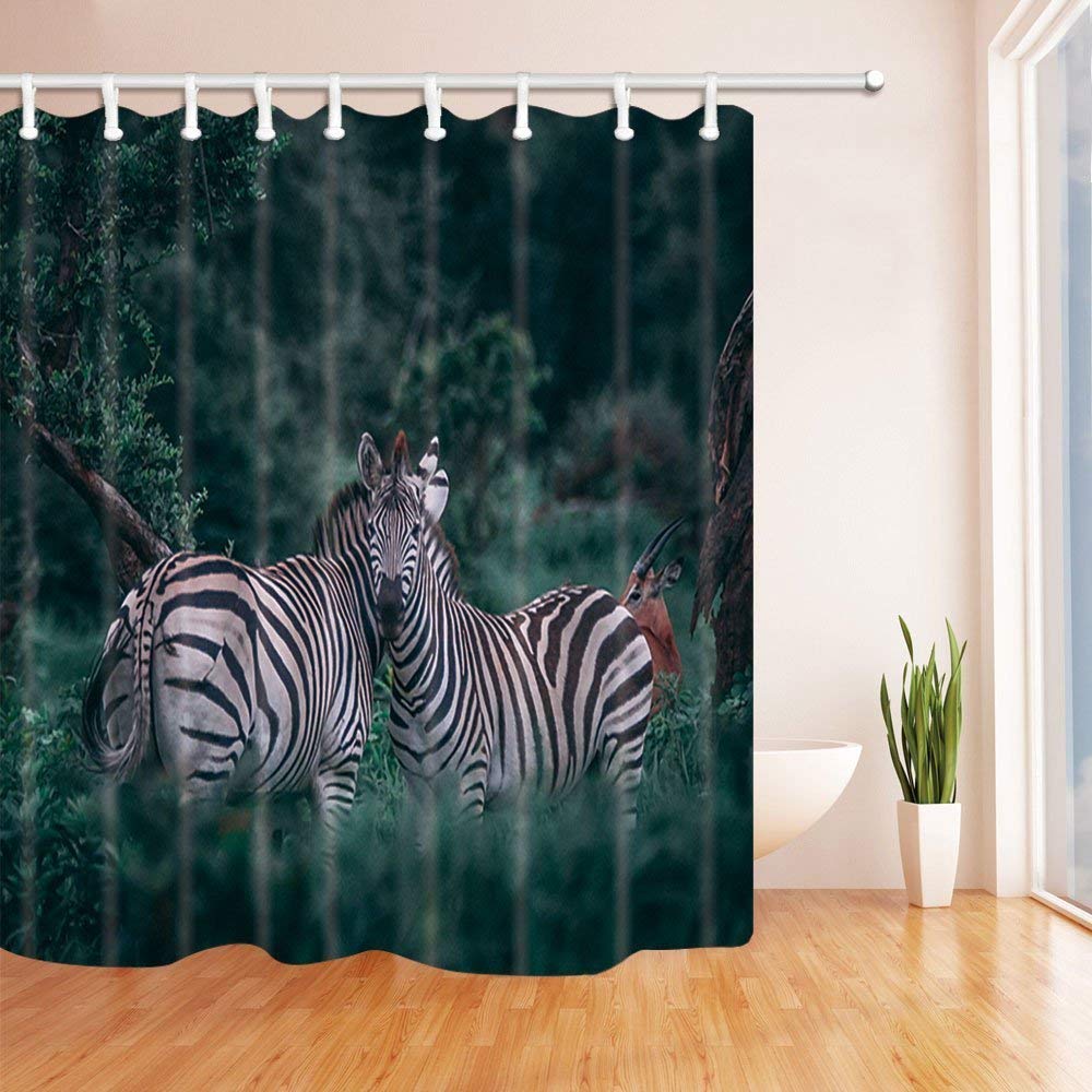 ARTJIA Wildlife Animal Safari Wild Nature Zebras in Jungle Polyester