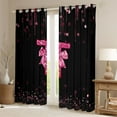 thumbnail image 2 of Manfei Personalized Initial T Blackout Curtains Set of 2 (52x84 Each) for Preppy Child,Pink Ribbon Bow Knot Window Curtains,Bling Glitter Curtains and Drapes,Luxury Bedroom Decor, 2 of 6