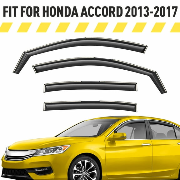 Extra Durable Window Deflectors In-Channel Window Visors Rain Guards Fit for Honda Accord 2013-2017 Sedan, Sun Visors, Wind Vent Visors, vent shades, Exterior Car Accessories - 4 pcs. AG0749