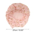 thumbnail image 2 of Unique Bargains 1pc Women Double Layer Shower Cap for Bathroom Vacation Travel Polyester Cotton PEVA PInk, 2 of 3