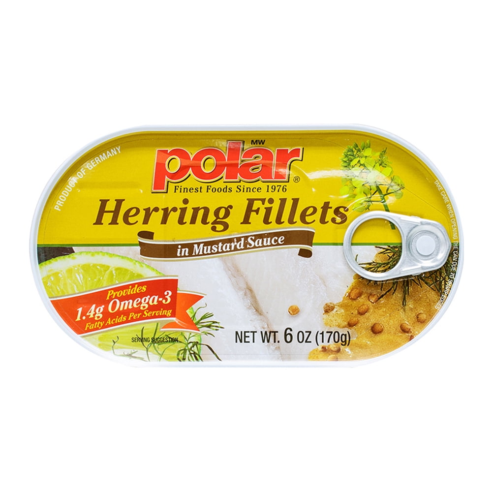 Polar Herring Fillets In Mustard, 6 oz (Pack of 14)