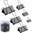 thumbnail image 1 of 120 piezas de clips para carpetas, clips para papel, tamaños variados (negro), 1 of 4