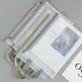 thumbnail image 2 of Mesh Zipper Pouch A4 Letter Size Clear Plastic File Bag Waterproof Zip File Folder Document Storage Bag for Travel School Office Supplies, 2 of 8