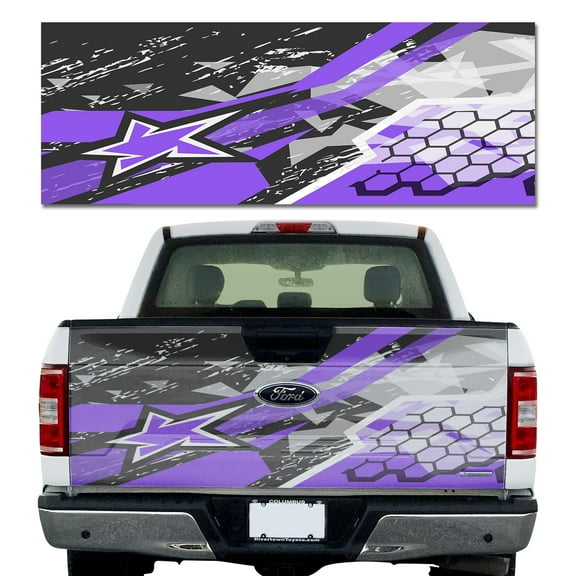 Truck Tailgate Wrap Grunge Star Purple HD Decal Graphics MightySkins Professional Grade 3M Material Universal Fit for Full Size Trucks Weatherproof & Car Wash Safe