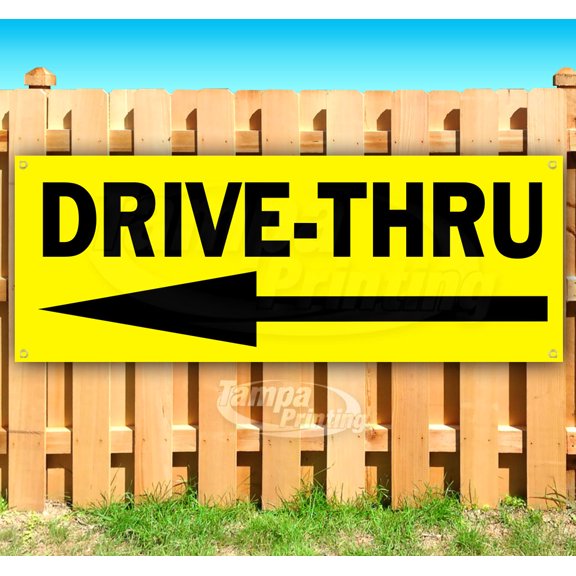 Drive-Thru 13 oz Vinyl Banner With Metal Grommets