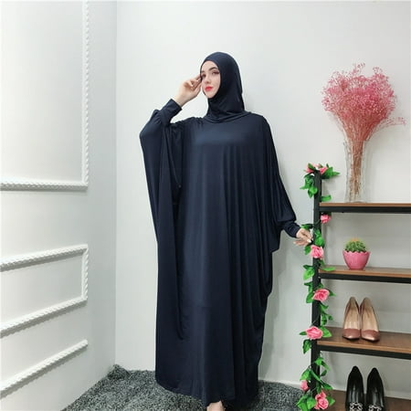 

Zedker Long Sleeve Nightgowns For Women Womens Robes Long Muslim Women Solid Color Headgear Mosque Bat Sleeve Robes Cardigan Ramadan Dress Clearance