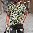 thumbnail image 3 of FRSASU Colorful Geometric Pattern T-Shirt for Men Color Block Printed Short Sleeves Summer Loose T Shirts Crew-Neck Tops Tee Camouflage-F, 3 of 9