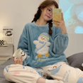 thumbnail image 1 of Pijamas Kawaii Sanrio Kuromi Cinnamoroll Pachacco para mujer, ropa de dormir de franela gruesa y cálida, cuello redondo, Invierno, 1 of 4