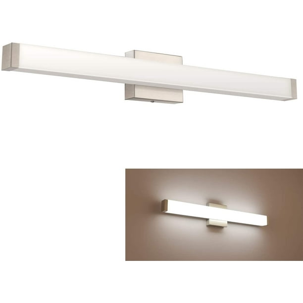Yhtlaeh Bathroom Vanity Light Brushed Nickel Square Led 33 5 Inch 18w White 4000k Wall Bar Lighting Fixtures Over Mirror Com Yhtlaeh Bathroom Vanity Light Brushed, Vanity Mirror Bar Lights
