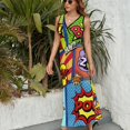 thumbnail image 6 of Colorful Comic Book Panels Sleeveless Dress Dresses Women Summer Evening Dresses Ladies Bohemia Long Dresses, 6 of 9