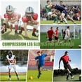 thumbnail image 5 of 1 / 2 Pairs Calf Compression Sleeve for Men Football Leg Sleeve Elastic Soccer Sleeve Calf Support Sock for Women AthleteFootball socks, Baseball, Softball, Hockey, 5 of 5