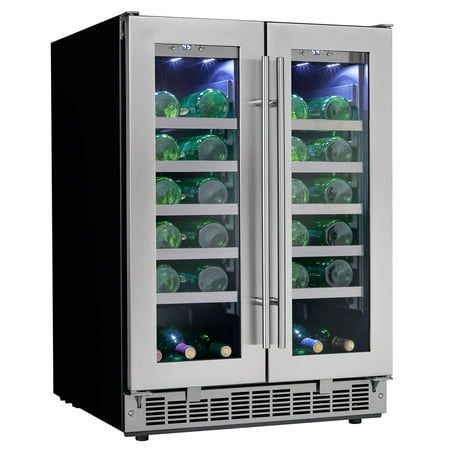 Danby DWC047D1 24 Inch Wide 42 Bottle Capacity Built-In Wine Cooler with Dual Temperature Zones and LED Showcase Lighting from the Silhouette (Best Temperature For Beer)