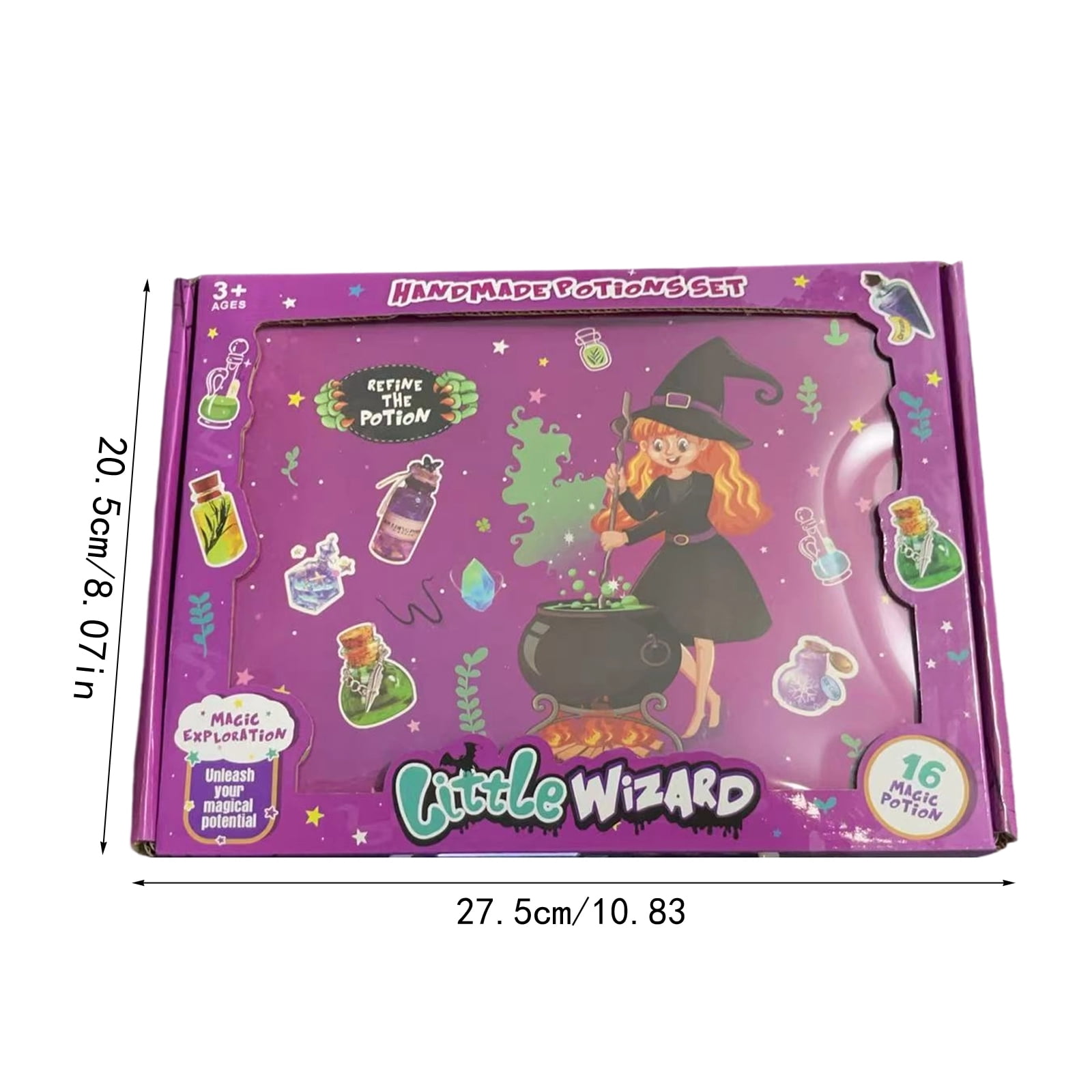 16 Count 50Ml Children's Diy Potion Making Kit With Glow-In-Dark Beads & Recipe Book, Creative Science Craft Set For Kids, Halloween Christmas Birthday Gift For Family Fun