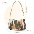 thumbnail image 3 of FORMRS Womens Shoulder Bag with Chain Strap Clutch Purse Cute Tote Handbag, Brown Christmas Trees, 3 of 7