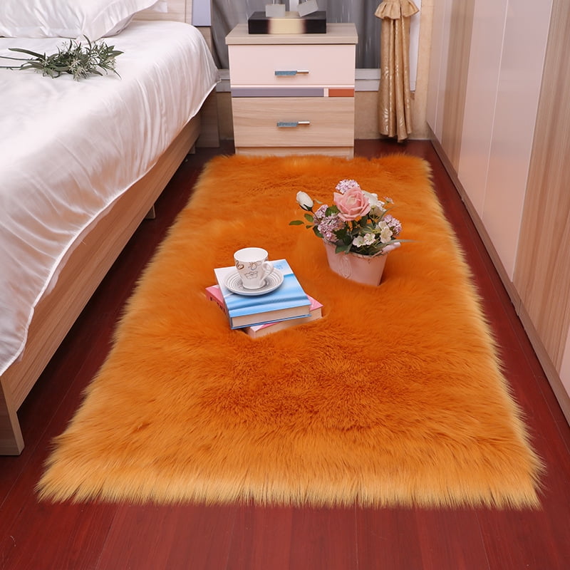 Faux Fur Sheepskin Rug Fluffy Mats Pad Room Sofa Bed Hairy Shaggy Floor Carpet 