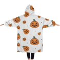 thumbnail image 2 of Oversized Wearable Blanket Hoodie,Classic Halloween Pumpkins Pattern Sherpa Blanket Hoodie with Super Pockets,Super Warm Fuzzy Pullover for Women & Men, 2 of 6