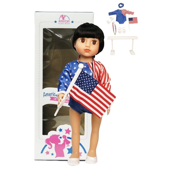 18inch Doll Lily USA Gymnast Complete Gymnastic Set | American Fashion World
