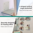 thumbnail image 3 of Invisible Floating Bookshelf, Heavy-Duty Hanging Bookshelves, Steel Constructed Wall Mounted Hidden Bookshelf with Mounting Hardware, 3PCS Grey, 3 of 5