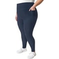 thumbnail image 7 of Mondetta Leggings for Women - Yoga Leggings - Gym Workout Athletic Yoga Pants with Pockets - Basket Weave Tight (Large/Navy Blue), 7 of 7