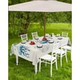 thumbnail image 3 of Blue Coastal Christmas Outdoor Tablecloth - 54x80 Inch Rectangle Dining Table Cover, Xmas Botanical Starfish Rustic Waterproof Outdoor Table Cloth with Umbrella Hole & Zipper for Picnic, 3 of 5