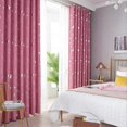 thumbnail image 4 of 1 Pc Simple Fashion Window Curtain Silver Stars Moon Blackout Curtain Heat Insulation Punching Curtain - 100x130cm (Pink), 4 of 4