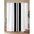 thumbnail image 4 of Black Stripes Shower Curtain, Festival Waterproof Shower Curtain Set with 12 Hooks Lightweight Washable Fabric Shower Curtains for Bathroom 72x84 Inches, 4 of 6