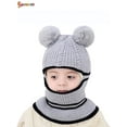 thumbnail image 4 of Spencer Toddler Kids Baby Winter Beanie Warm Hat Thick Scarf Earflap Hood Scarves Skull Knitted Caps for Boys Girls Age for 2+ "Grey", 4 of 8